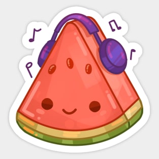 Musical Watermelon Slice Sticker